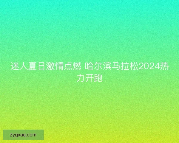 迷人夏日激情点燃 哈尔滨马拉松2024热力开跑